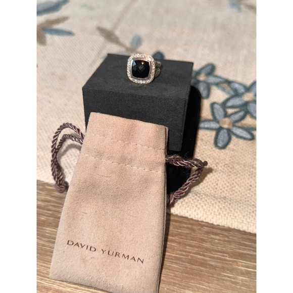 David Yurman ‎Albion Ring
Sterling Silver Black Onyx Diamonds, SZ 6 - Picture 11 of 13